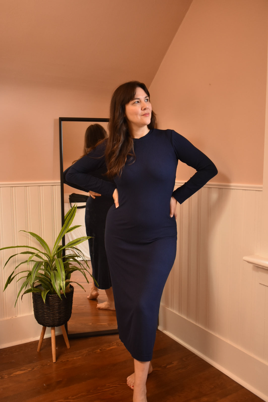 Rib Knit Crewneck Dress - Made to Order