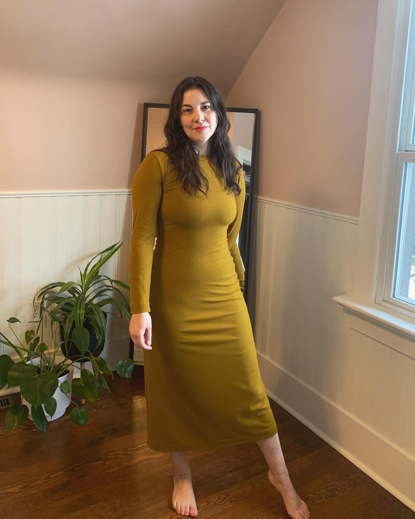 Rib Knit Crewneck Dress - Made to Order