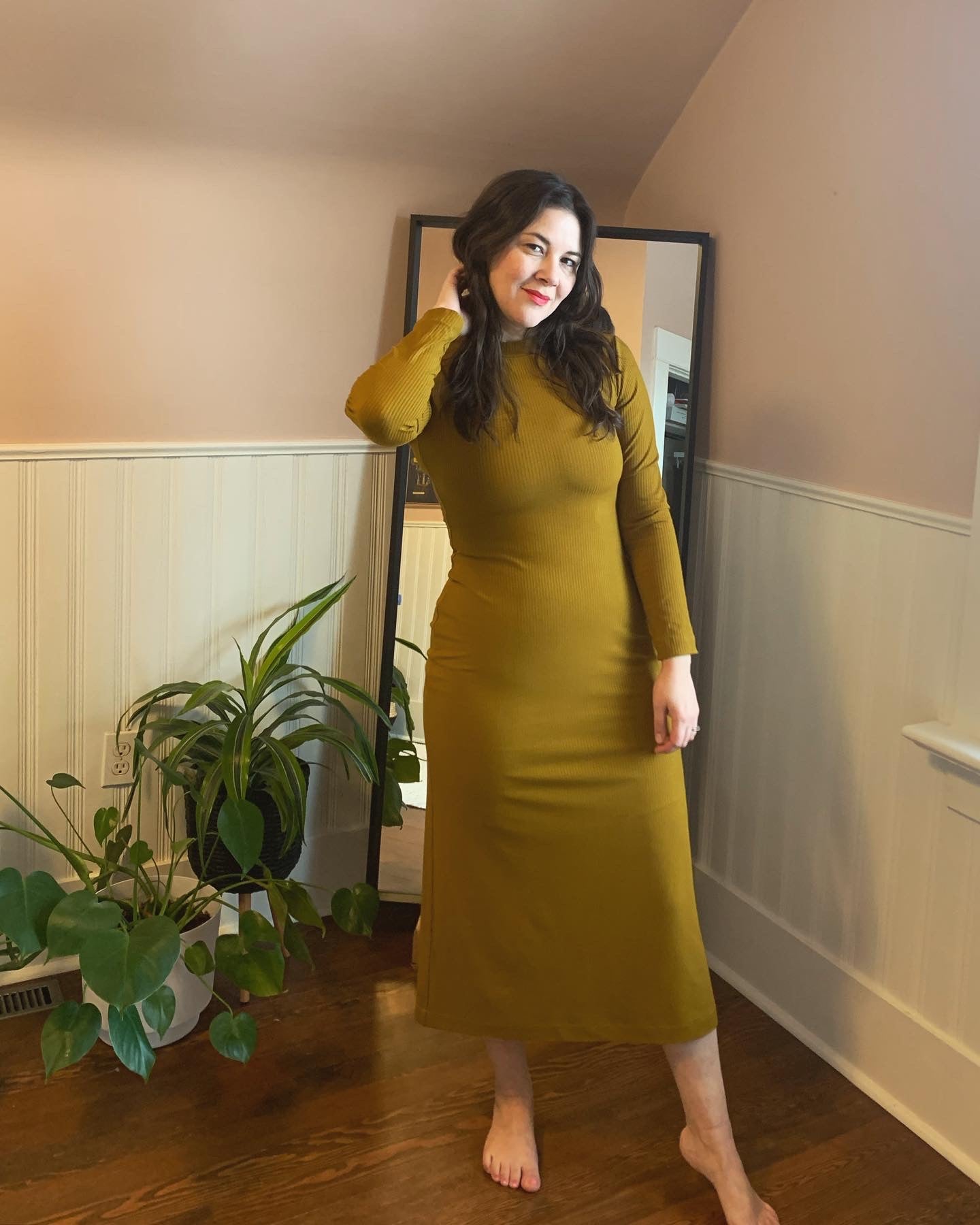 Rib Knit Crewneck Dress - Made to Order