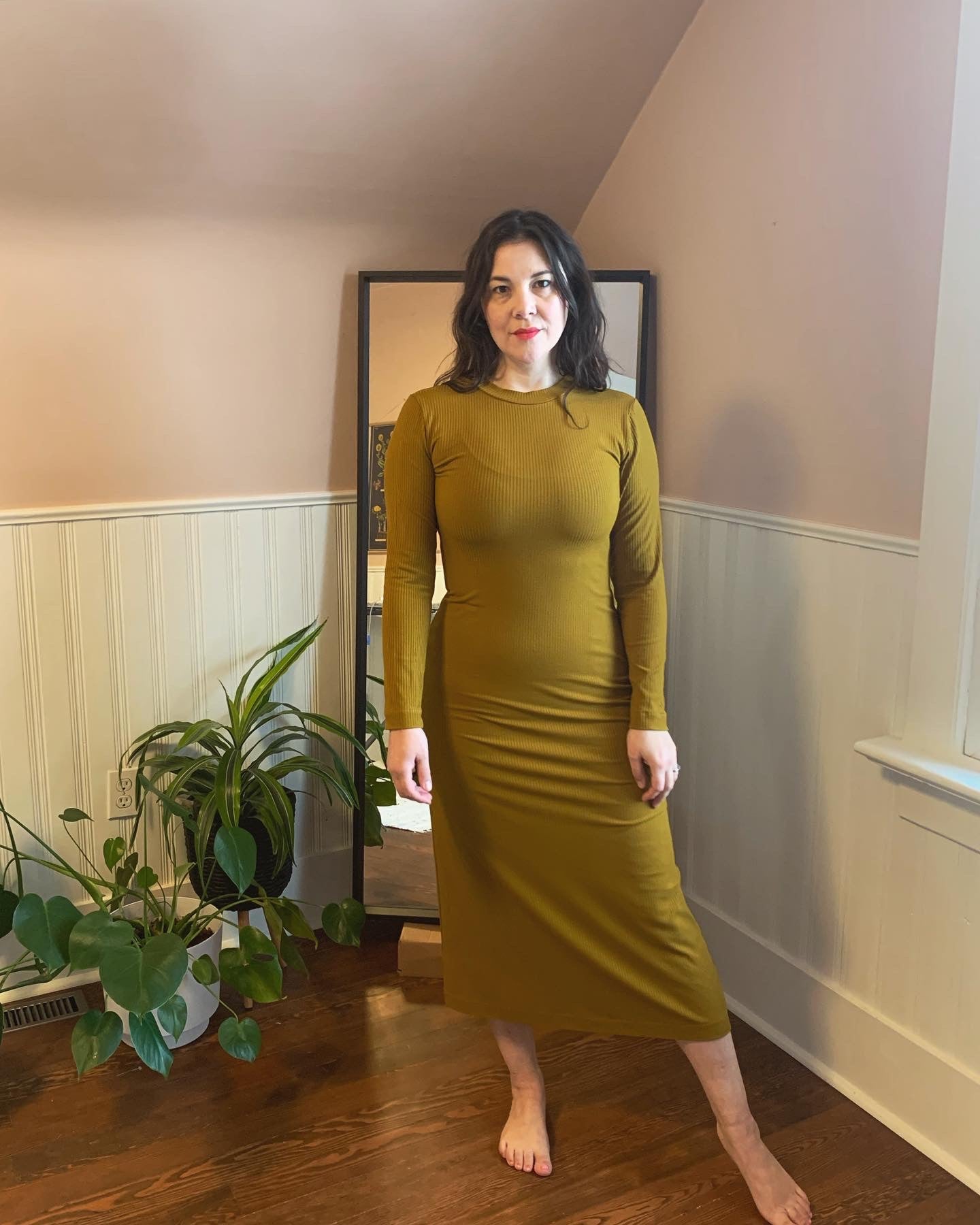 Rib Knit Crewneck Dress - Made to Order